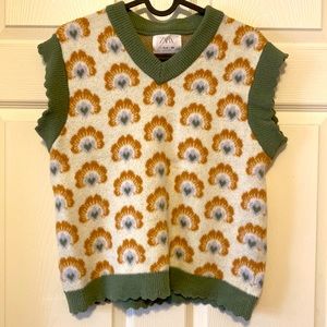 SOLD!Beautiful V neck vintage style sweater.🍏🤎🌥️Very very soft fabric